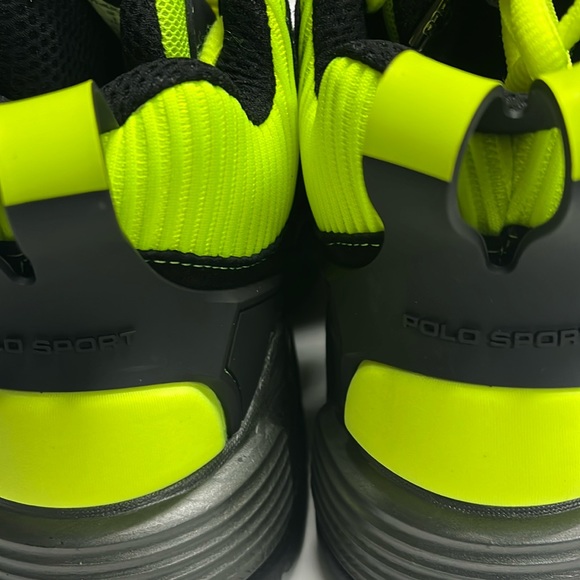 Ralph Lauren Polo Sport Mens shoes BlackYellow PS100 High Top RL Made in Vietnam - Picture 7 of 16